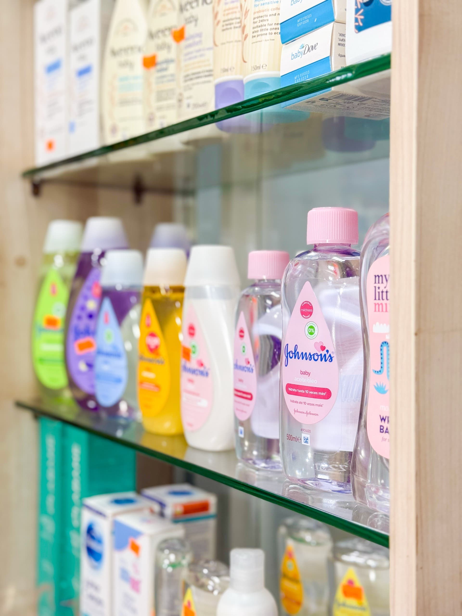 Baby care products close-up